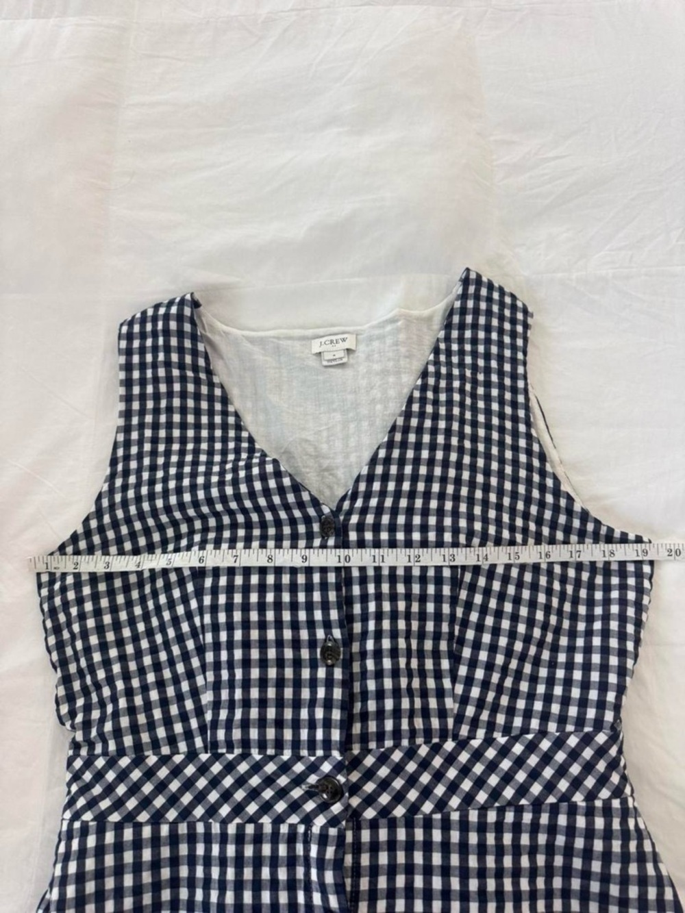 J. Crew Black & White Gingham Button-Front Midi Dress - Picture 4 of 7